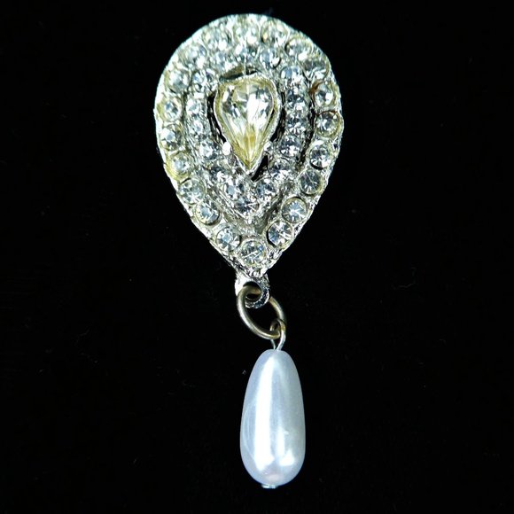 Vintage 70s Velvet Gown Sweetheart Neck Black Puff Sleeve Brooch Union 9 10 USA - Picture 4 of 8